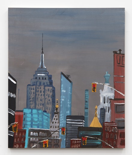 Tabboo!, <em>Looking North Union Square</em>, 2021. Acrylic and glitter on canvas, 60 x 50 inches. Courtesy Karma, New York.