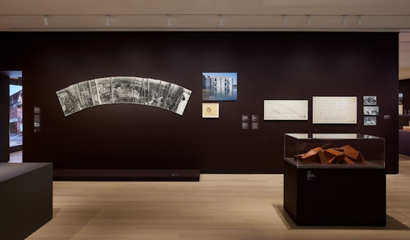 Installation view: <em>The Project of Independence: Architectures of Decolonization in South Asia, 1947-1985</em>, the Museum of Modern Art, New York, 2022. Photo: David Almeida.