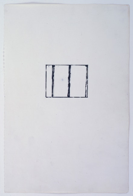 Brice Marden, Untitled, 1973. Ink on paper, 11 5/8 x 7 3/4 inches. Courtesy Craig F. Starr Gallery.