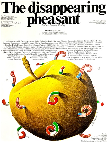 Poster for <em>Disappearing Pheasant</em> at the Casa Italiana Zerilli Marimó. 1991 