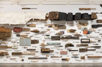Leonardo Drew, <em>Number 248A </em>(detail), 2022. Wood, paint, sand, and mixed media, dimensions variable. Courtesy Goodman Gallery, London.