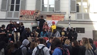 Anti-Election protest, Paris high school. Photo: Rona Lorimer.