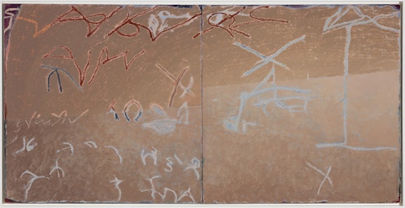 Warren Rohrer, <em>Field: Downstream 1</em>, 1990. Oil on linen, 24 1/4 x 48 1/4 inches. Courtesy Locks Gallery.