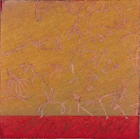 Warren Rohrer, <em>Field: Language 2</em>, 1990. Oil on linen, 48 1/4 x 48 1/4 inches. Courtesy Locks Gallery. 