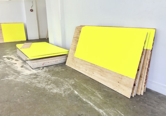 Installation view: <em>Russell Maltz: Painted / Stacked / Site</em>, 2022, Minus Space, Brooklyn. Courtesy Minus Space.