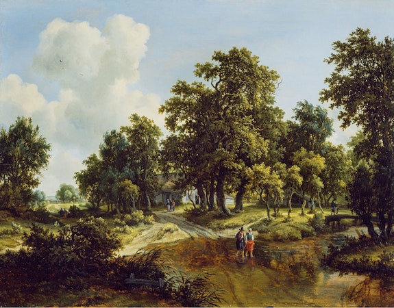 Meindert Hobbema, <em>Outskirts of a Wood</em>, 1660s Oil on oak panel, 20 5/8 x 26 7/8 inches. Wallace Collection, London.