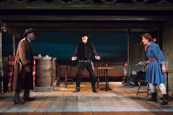 Chinaza Uche, Andrew Garman and Phillipa Soo in the 2020 Clubbed Thumb production of <em>TUMACHO</em>. Photo: Elke Young.