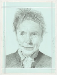 Portrait of Laurie Anderson, pencil on paper by Phong H. Bui.