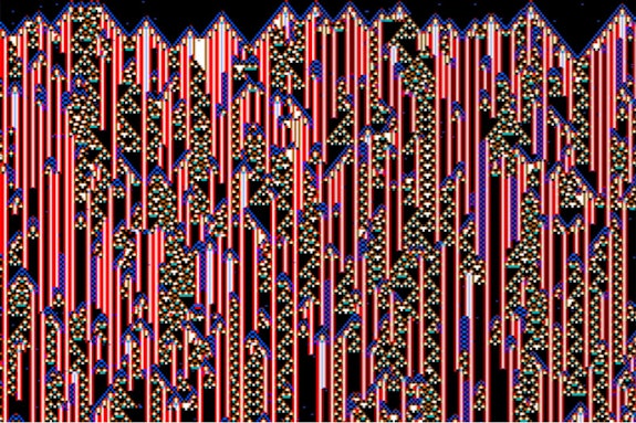 Herbert W. Franke, <em>Zellulare Automaten</em> (Cellular Automata), 1992-2005. Computer graphics series. © Herbert W. Franke