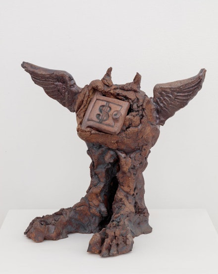 Martin Wong, <em>Love Letter Incinerator ($)</em>, 1970. Ceramic, 26.4 x 17.8 x 28 centimeters. Courtesy The Martin Wong Foundation; Galerie Buchholz, Berlin; and P·P·O·W, New York