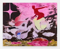 Naudline Pierre, <em>I, A Terror Loosed Upon Your Heels</em>, 2022. Oil on canvas, 96 x 120 inches. Courtesy the artist and James Cohan, New York. Photo: Izzy Leung.