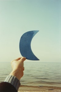Ray Johnson, <em>Bill and Long Island Sound</em>, 1992. Commercially processed chromogenic print, 4 x 6 inches. Courtesy the Ray Johnson Estate.
