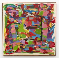 Marley Freeman,<em> ones former other one</em>, 2021. Oil and acrylic on linen, 54 1/8 x 54 1/8 inches. Courtesy Karma, New York.