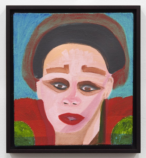Marley Freeman, <em>I gentle you</em>, 2022. Oil and acrylic on linen, 9 x 10 inches. Courtesy Karma, New York.