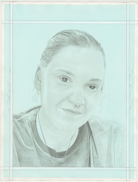 Portrait of Elle Pérez, pencil on paper by Phong H. Bui.