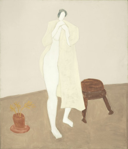 Milton Avery, <em>Robed Nude</em>, 1960. Oil on canvas, 68 1/8 x 58 1/8 inches.