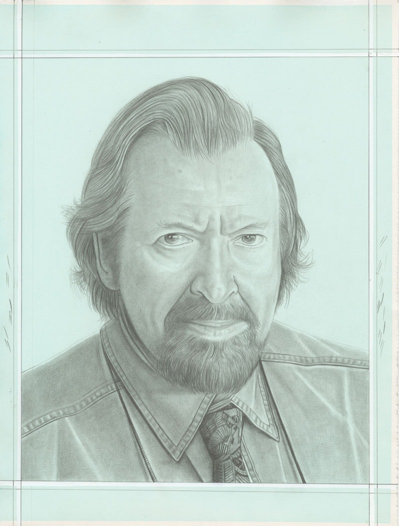 Portrait of Graham Nickson, pencil on paper by Phong H. Bui.