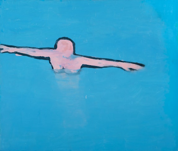 Katherine Bradford, <em>Woman in Water</em>, 1999. Oil on canvas, 68 x 80 inches. Collection of the artist. © Katherine Bradford.