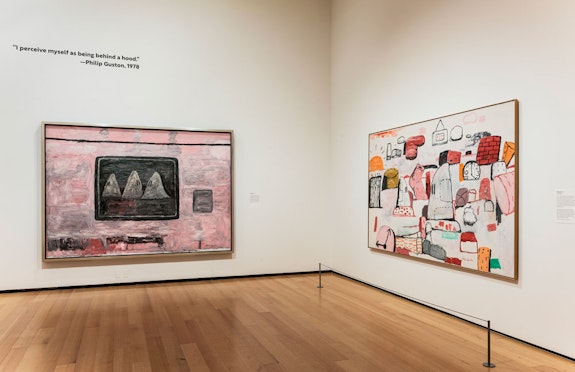 Installation view, <em>Philip Guston Now </em>at the Museum of Fine Arts, Boston, 2022. Linde Family Wing for Contemporary Art. All artwork © The Estate of Philip Guston. Courtesy Hauser & Wirth. Photo: © Museum of Fine Arts, Boston.