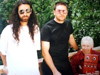 Left to right: Alan Courtis, Roberto Conlazo, and Pauline Oliveros. Photo courtesy of Reynols Archive.