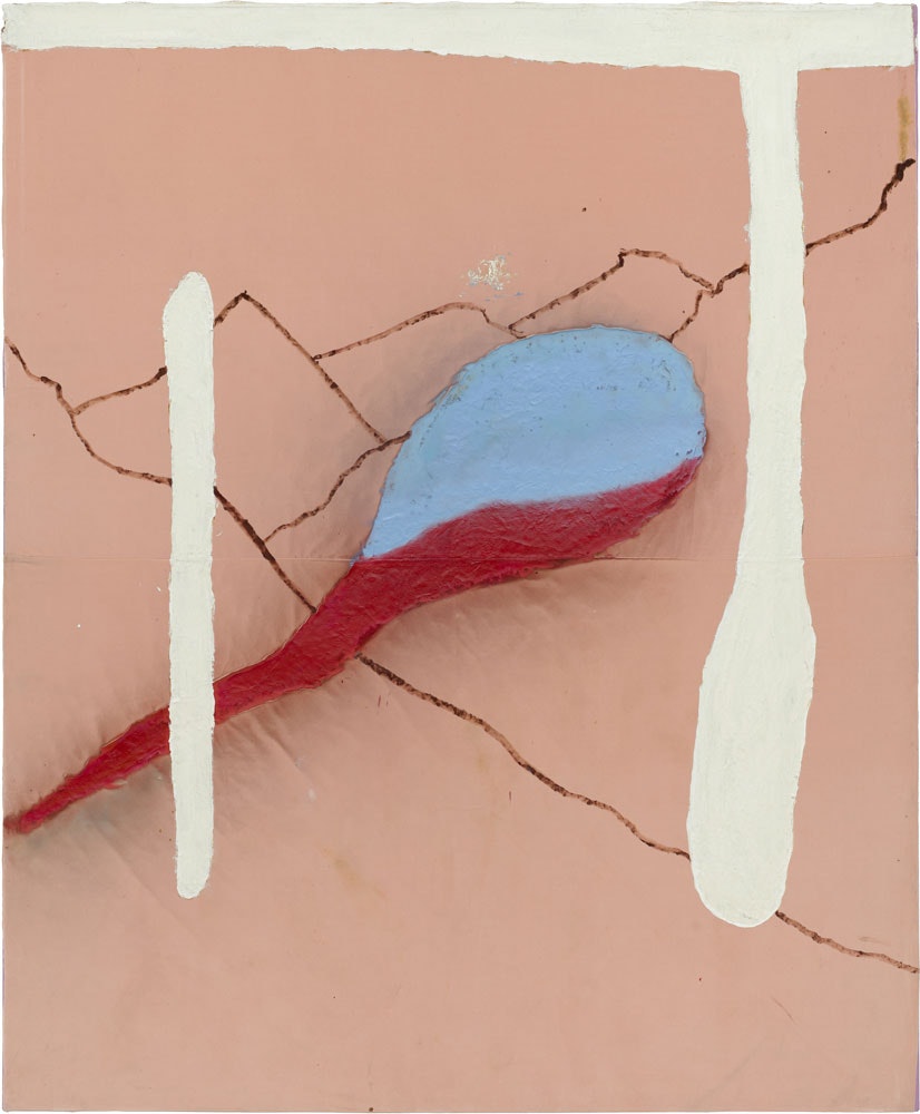 Julian Schnabel, <em>Natural Forms on the Other Side of the Sierra Madres</em>, 2022. Oil, spray paint, molding paste on velvet, 113 3/4 x 93 1/4 inches. © Julian Schnabel; Courtesy the artist and Vito Schnabel Gallery. Photo: Tom Powel Imaging.