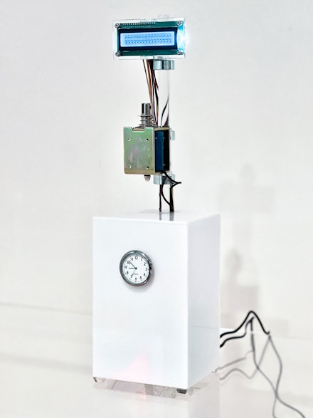 Raphael Arar, <em>Capitalist Clock</em>, 16..5 x 4.5 x 4.5 inches. Courtesy the artist.