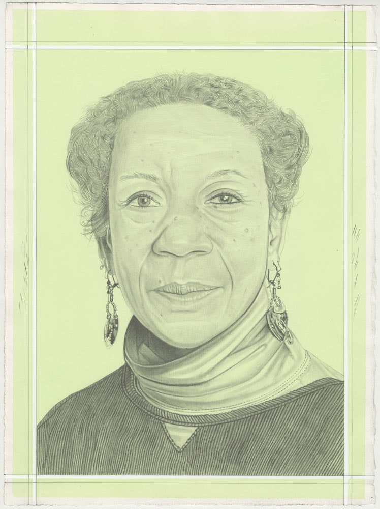 Portrait of Suzanne Jackson, pencil on paper by Phong H. Bui.