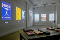 Installation view: Zahia Rahmani, <em>Seismography of Struggle—Towards a Global History of Critical and Cultural Journals</em>, French National Institute of Art History, Paris, 2017.