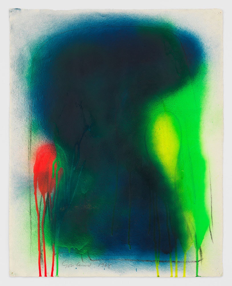 Ron Gorchov, Untitled, 1968. Spray paint and graphite on paper, 24 x 19 inches. Courtesy Cheim & Read.