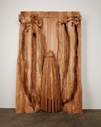 Ursula von Rydingsvard, <em>GÒRKA</em>, 2021. Cedar, 81 x 41 x 14 inches. © Ursula von Rydingsvard. Courtesy Galerie Lelong & Co. Photo: Joshua Simpson.