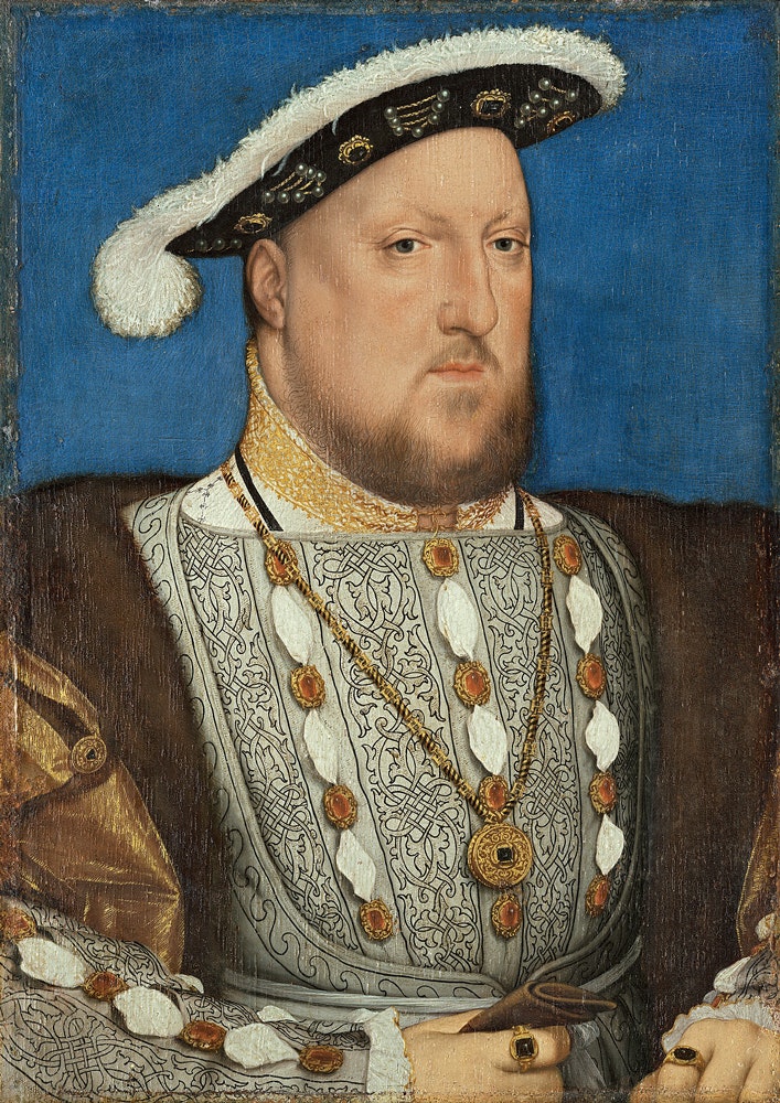Hans Holbein the Younger, <em>Henry VIII</em>, ca. 1537. Oil on wood. 11 x 7 7/8 inches. Museo Nacional Thyssen-Bornemisza, Madrid. Image © Museo Nacional Thyssen- Bornemisza, Madrid