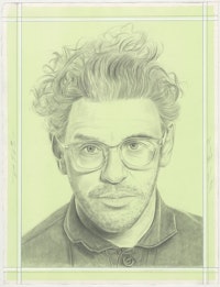 Portrait of Tom Sachs, pencil on paper by Phong H. Bui.