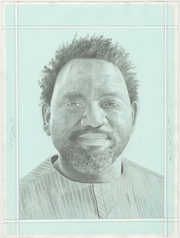 Portrtait of Omar Ba, pencil on paper by Phong H. Bui.