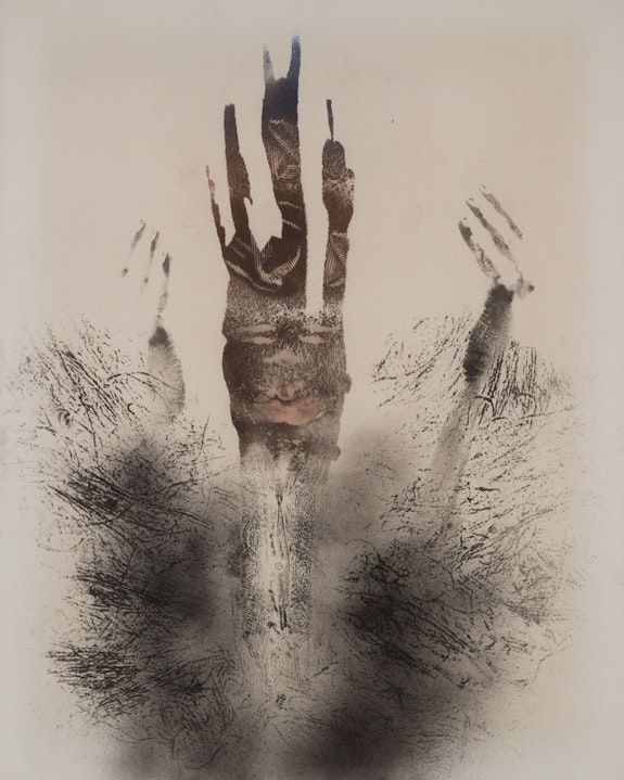 David Hammons, <em>Untitled</em>, 1976. Grease and pigment on paper. 29 × 23 inches. © David Hammons. Hudgins Family Collection, New York.