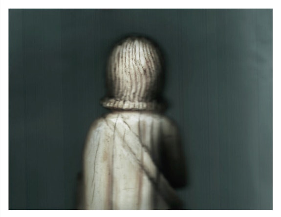 Ann Hamilton, <em>Side-by-Side · Ivory Figurine l</em>, 2018. Archival pigment print on gampi paper, cloth backed, 78 3/4 x 102 inches. Courtesy the artist and Elizabeth Leach Gallery.