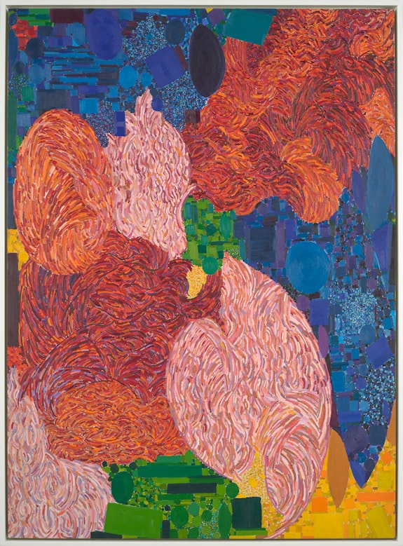 Lynne Drexler, <em>A Blossom</em>, 1967. Oil on canvas?68 x 49 3/4 in. © Estate of Lynne Drexler. Courtesy Berry Campbell. 