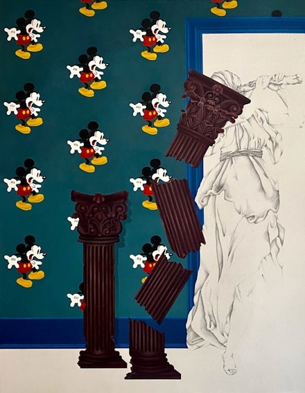 Michela Griffo, <em>Mother</em>, 1984. Oil and Pencil on Canvas, 72 × 54 × 1 inches. Courtesy the artist and Pen + Brush.