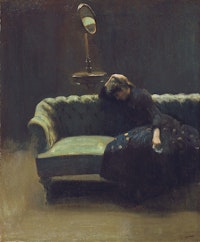 Walter Richard Sickert, <em>Rehearsal, The End of The Act. The Acting Manager</em>, ca. 1885-1886. Oil on canvas. UK, London, Private Collection. Photo © Christie’s Images / Bridgeman Images.