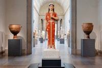 Installation view: <em>Chroma: Ancient Sculpture in Color</em>, The Metropolitan Museum of Art, 2023. Courtesy The Metropolitan Museum of Art.