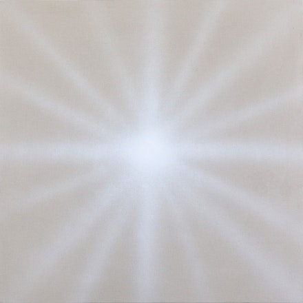 Luca Pancrazzi, <em>Prelucente illuminante (First light)</em>, 2022. Acrylic on canvas, 31.5 x 31.5 inches. Courtesy the artist and TOTAH.