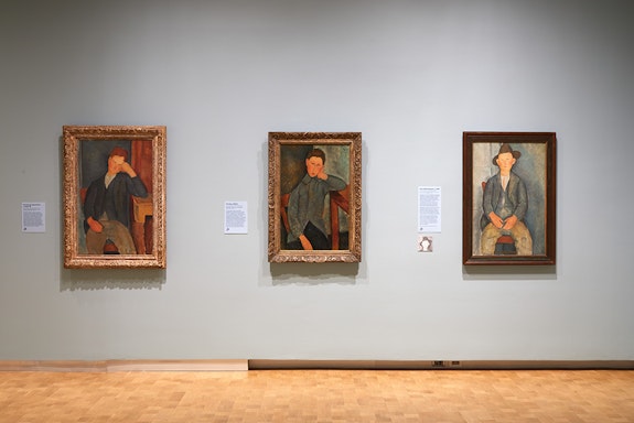 Installation view: <em>Modigliani Up Close</em>, Barnes Foundation, Philadelphia, 2022–23.