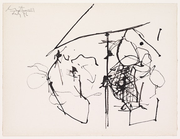 Robert Motherwell, <em>Untitled</em>, 1976. Ink on paper, 9 x 12 in. Art Gallery of Ontario. Purchased with funds from an anonymous donor, with support from the Dedalus Foundation, 1998. © 2023 Dedalus Foundation Inc. / Licensed by Artists Rights Society (ARS), NY.