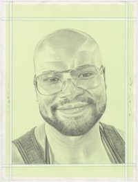 Portrtait of Didier William, pencil on paper by Phong H. Bui.