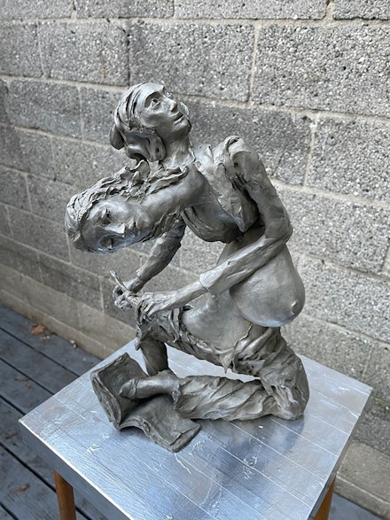 Don Doe, <em>Library Researcher, </em>2022. Bronze, 16 x 11 x 6 inches. Courtesy 490 Atlantic Gallery.