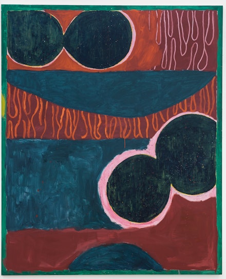 Bruno Dunley, <em>Gasconha,</em> 2022. Oil paint on canvas, 86.6 x 71.1 x 1.6 inches. Courtesy the artist and Nara Roesler Gallery.