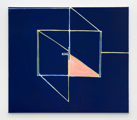 Paul Pagk, <em>4 Triangles</em>, 2019. Oil on linen, 65 x 74 inches. Courtesy the artist and Miguel Abreu Gallery.