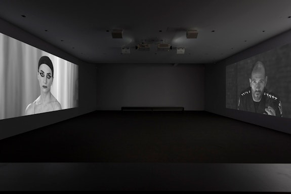 Installation view: <em>Shirin Neshat: The Fury</em>, Gladstone Gallery, New York, 2023. Courtesy the artist and Gladstone Gallery. Photo: David Regen.