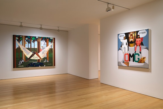 Installation view: <em>Derrick Adams: I Can Show You Better Than I Can Tell You</em> at The FLAG Art Foundation, 2023. Photo: Steven Probert.