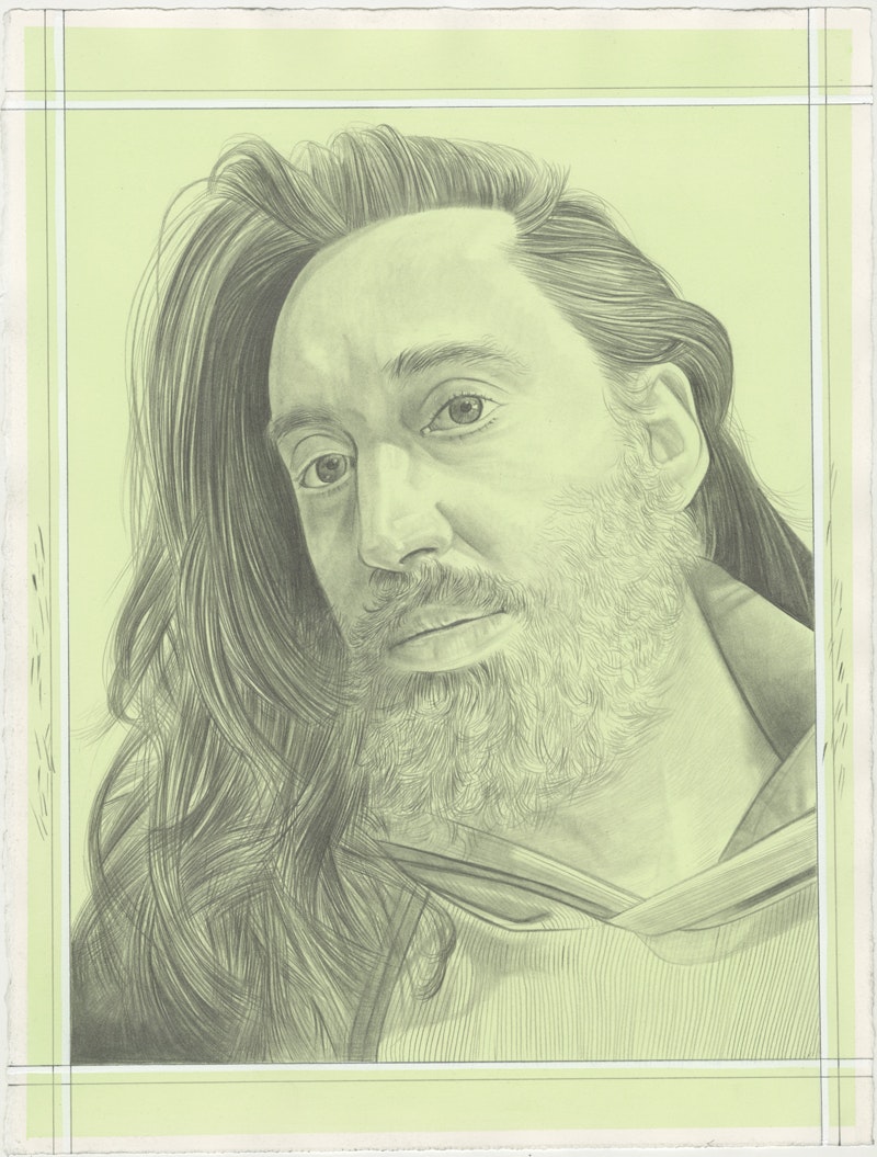 Portrait of Andrew Paul Woolbright, pencil on paper by Phong H. Bui.