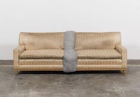 Rodney McMillian, <em>Couch</em>, 2012. Couch and cement. Courtesy the artist and Maccarone, New York/Los Angeles.